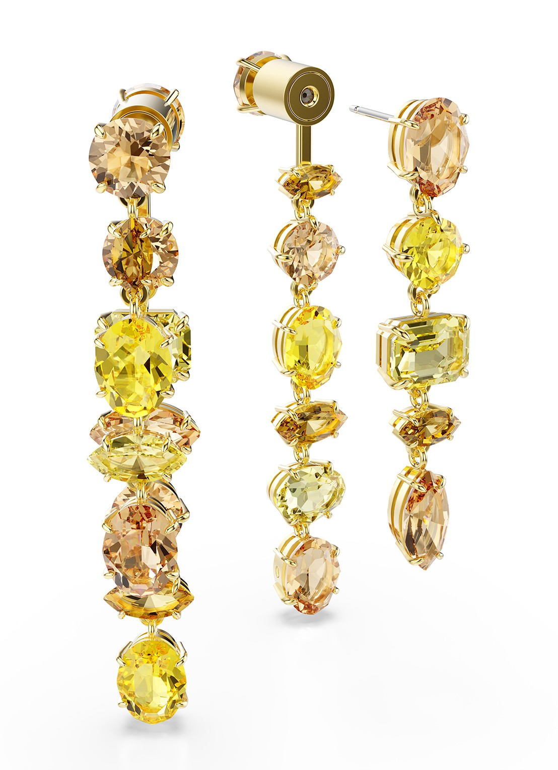 Swarovski Gema oorhangers met kristal - detail 5 goud