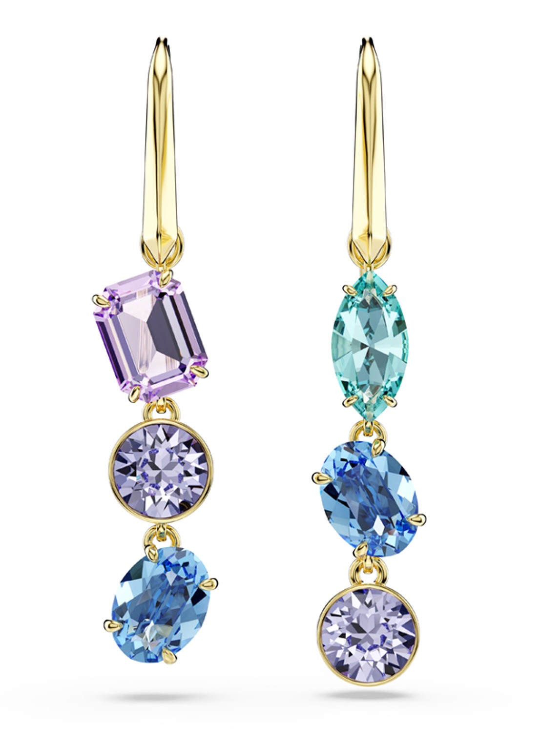 Swarovski Gema oorhangers verguld  - detail goud
