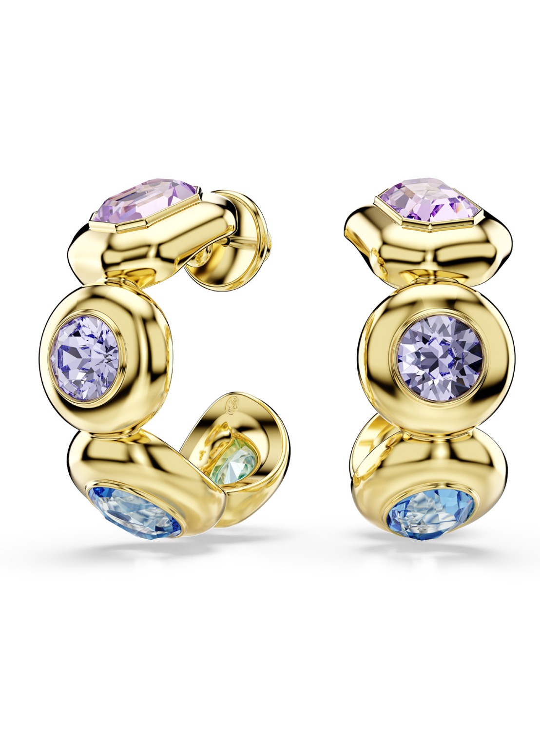Swarovski Gema oorringen verguld - voorkant 5 goud
