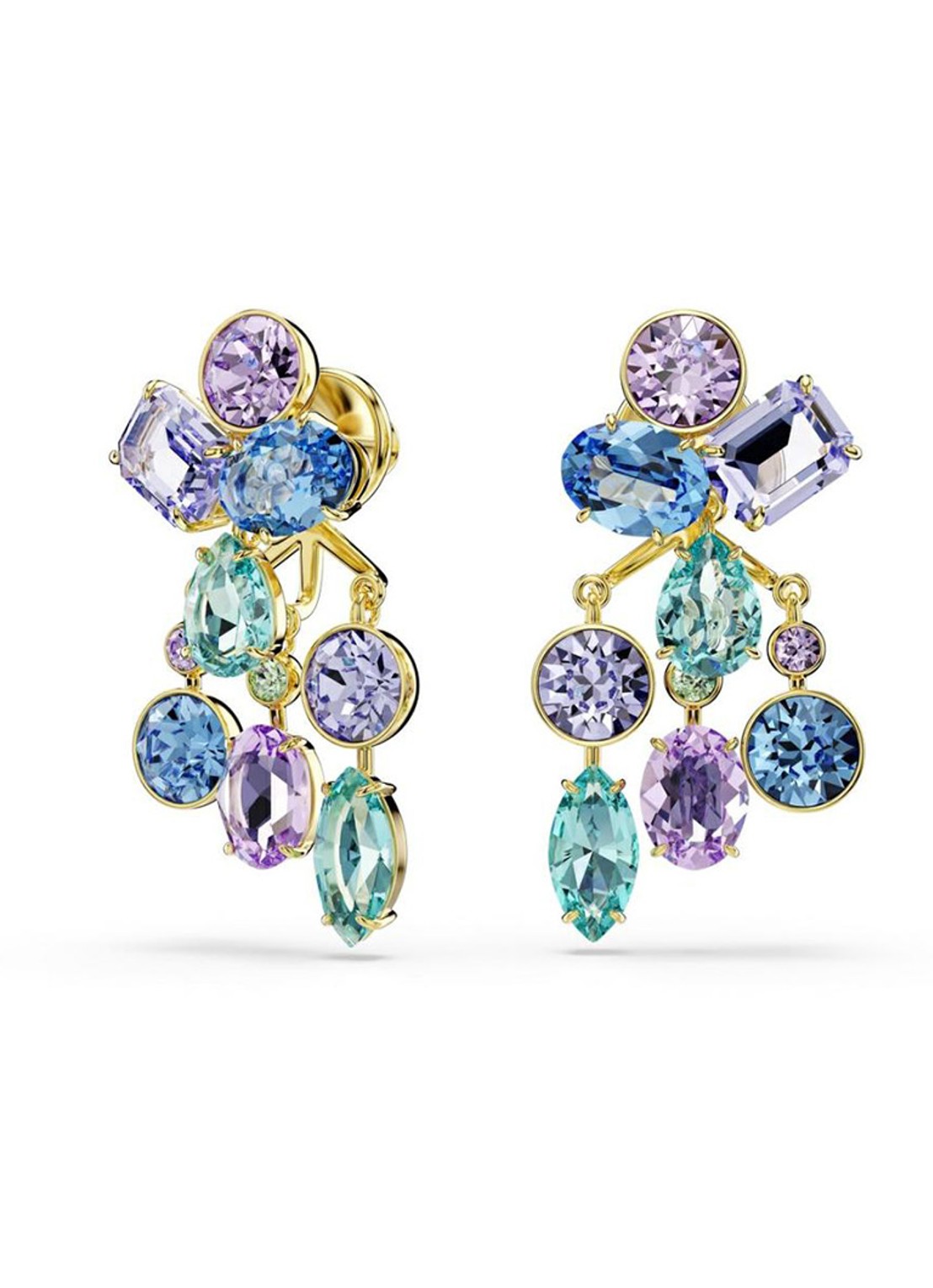 Swarovski Gema oorstekers met kristal - voorkant goud