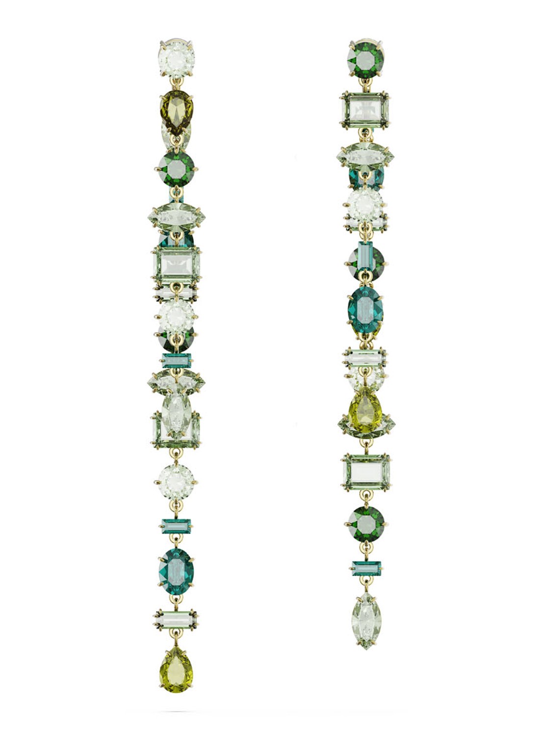 Swarovski Gema oorstekers verguld - detail groen