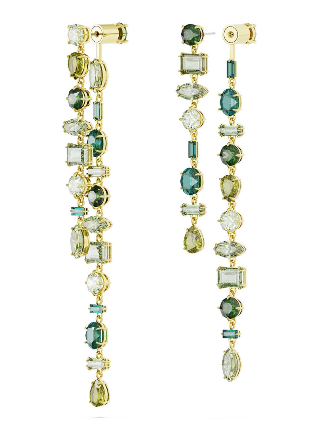 Swarovski Gema oorstekers verguld - detail 2 groen