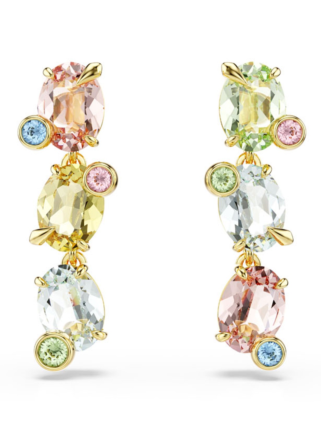 Swarovski Gema oorstekers verguld  - voorkant 4 goud