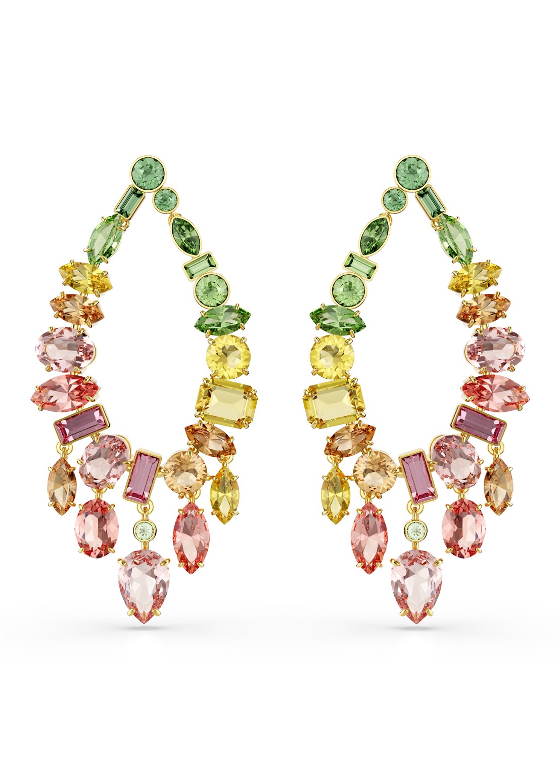 Swarovski Gema oorstekers verguld  - voorkant goud