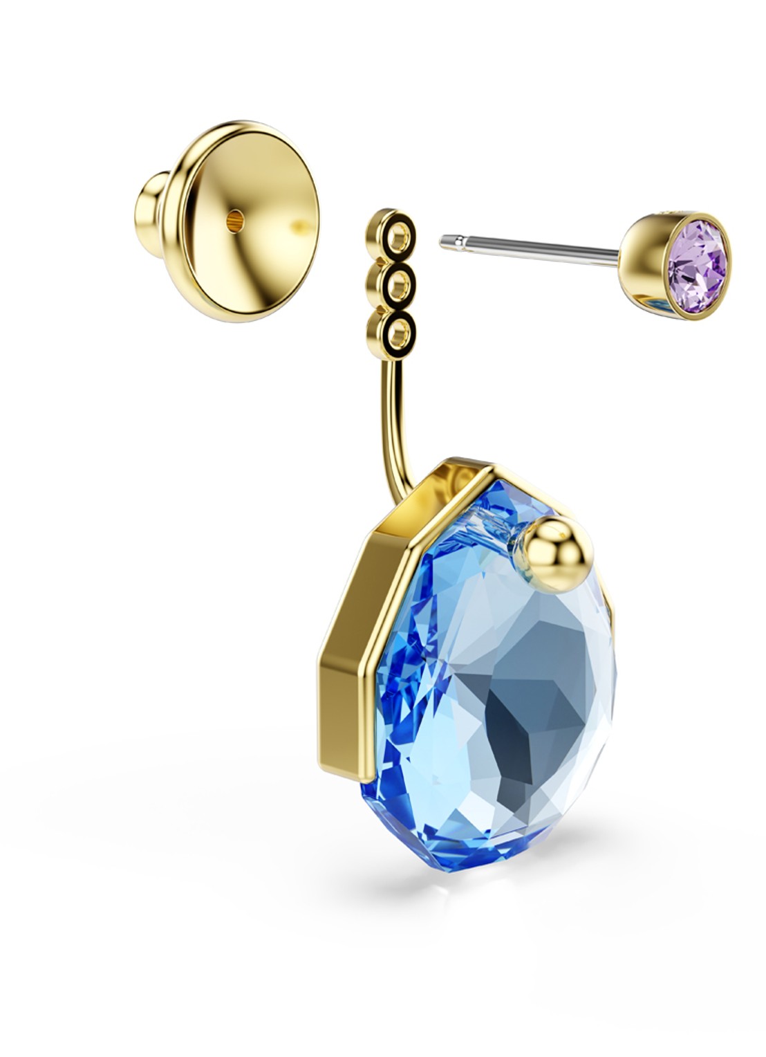 Swarovski Gema oorstekers verguld  - detail 2 goud