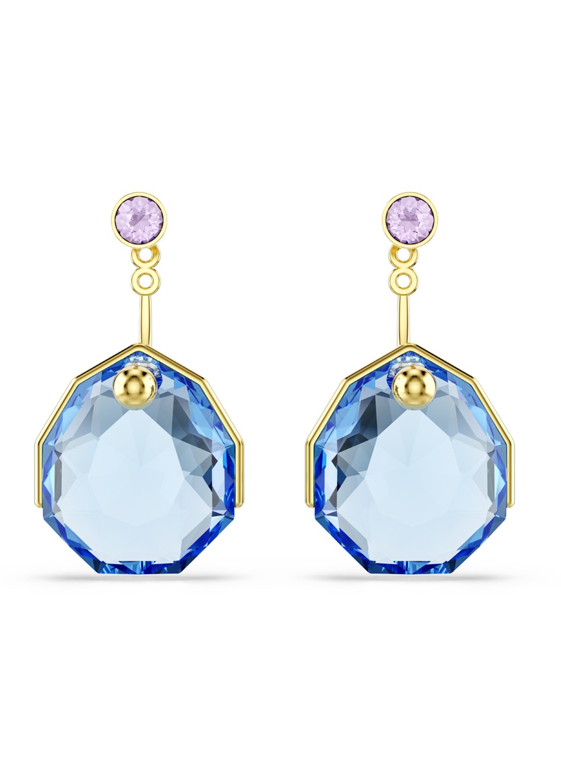 Swarovski Gema oorstekers verguld  - voorkant 5 goud
