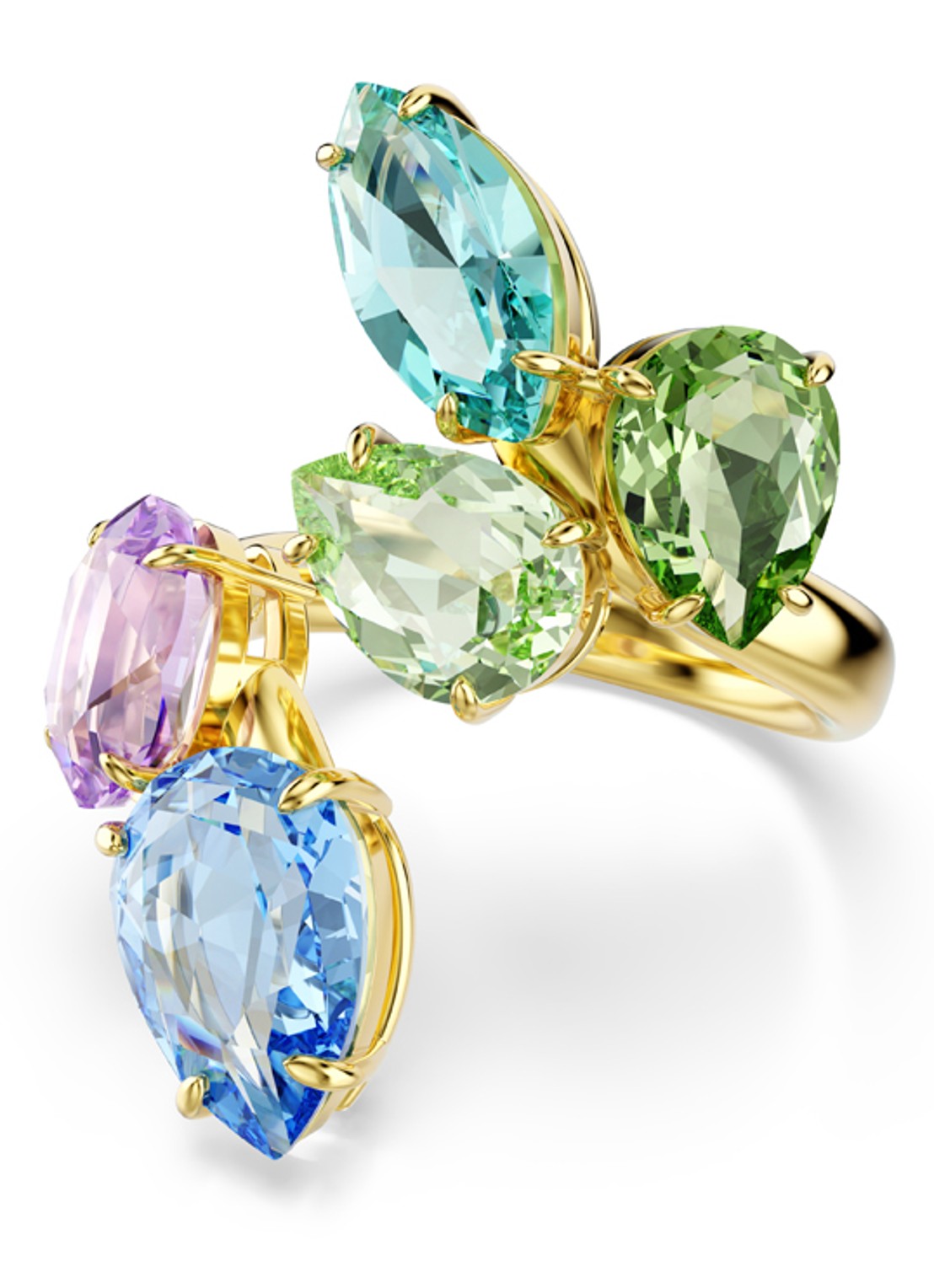 Swarovski Gema ring verguld 60 - voorkant goud