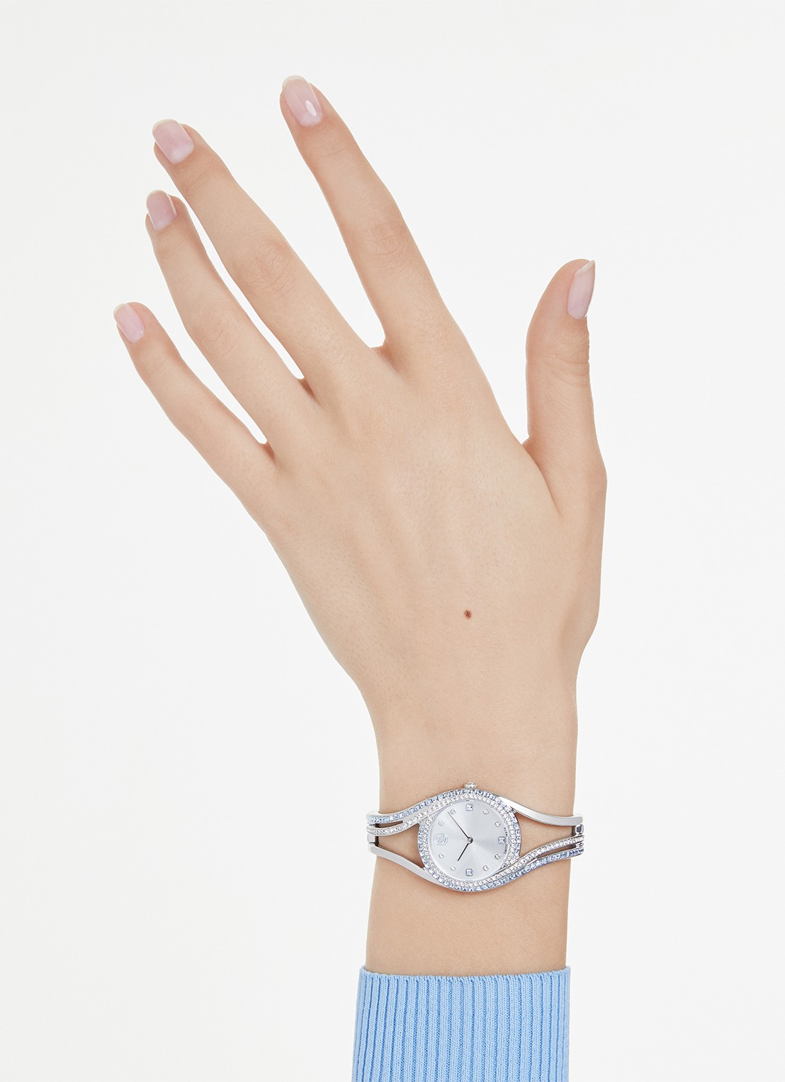 Swarovski Hyperbola bangle horloge 5689432 - voorkant 2 zilver