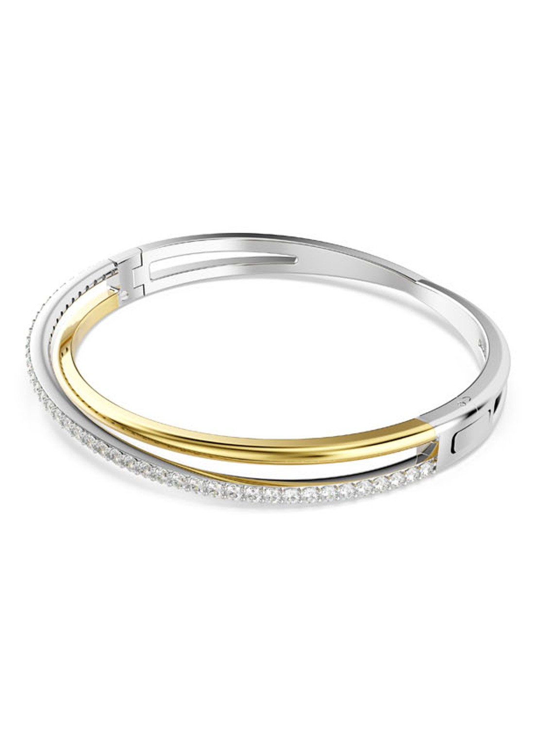 Swarovski Hyperbola bangle met zirkonia L - detail 2 zilver