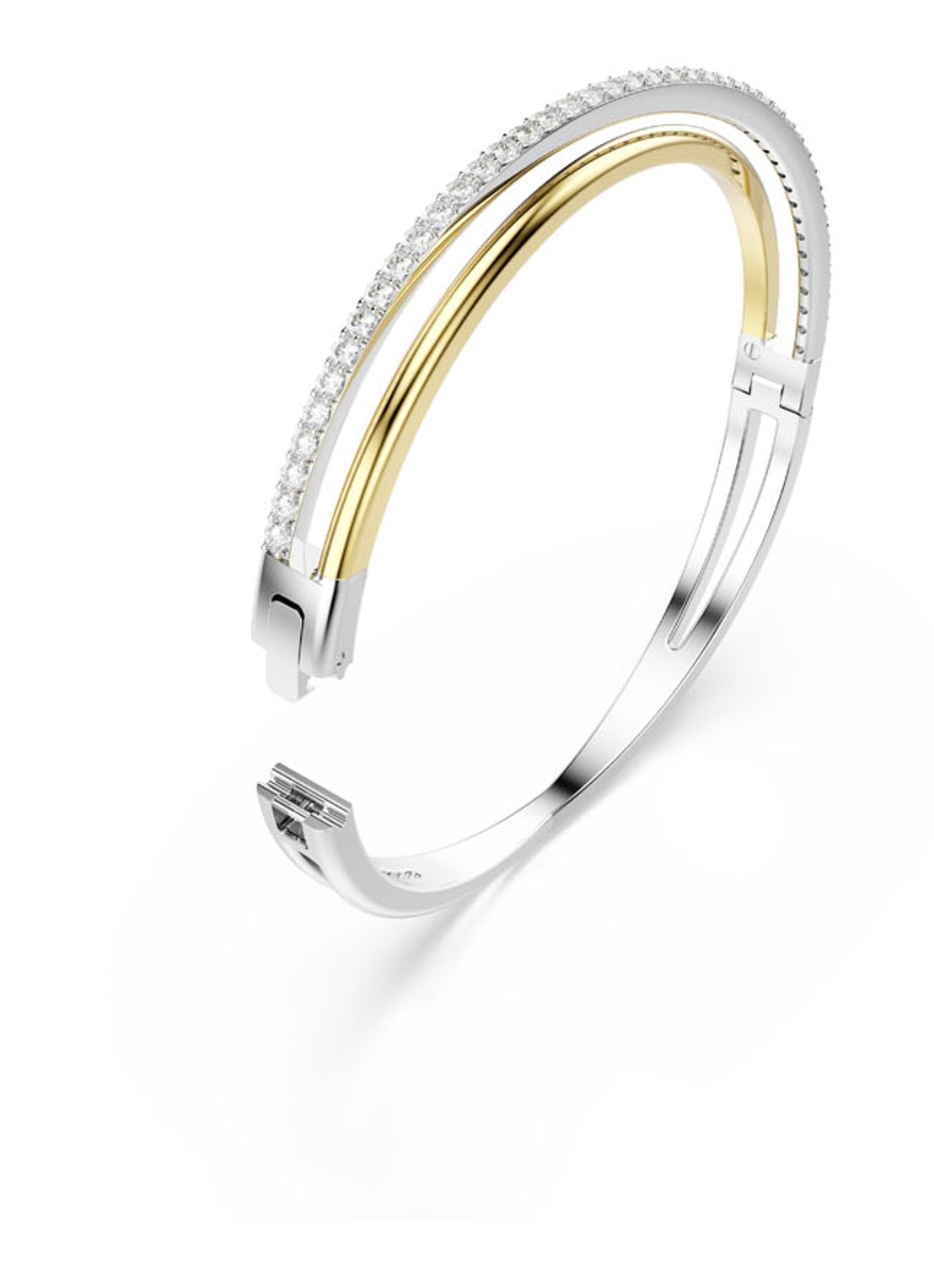 Swarovski Hyperbola bangle met zirkonia M - detail 2 zilver