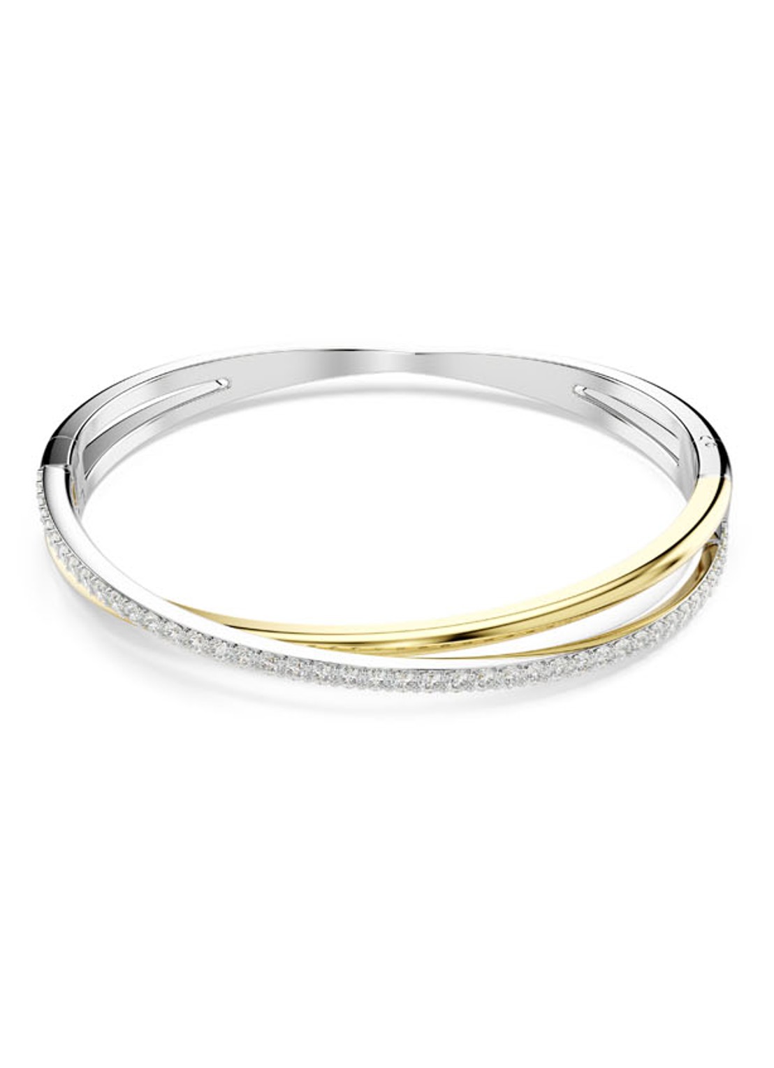 Swarovski Hyperbola bangle met zirkonia M - voorkant 4 zilver