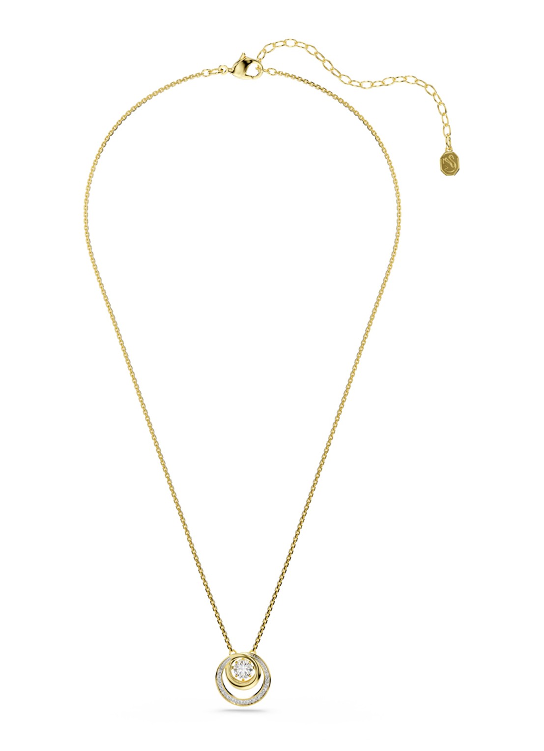 Swarovski Hyperbola ketting met kristal  - detail goud