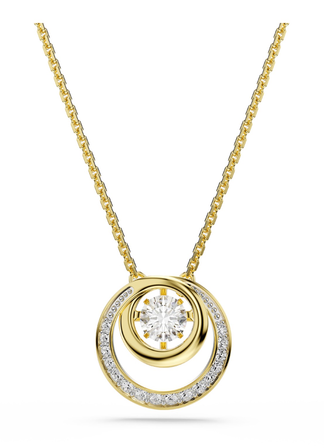 Swarovski Hyperbola ketting met kristal  - voorkant 6 goud