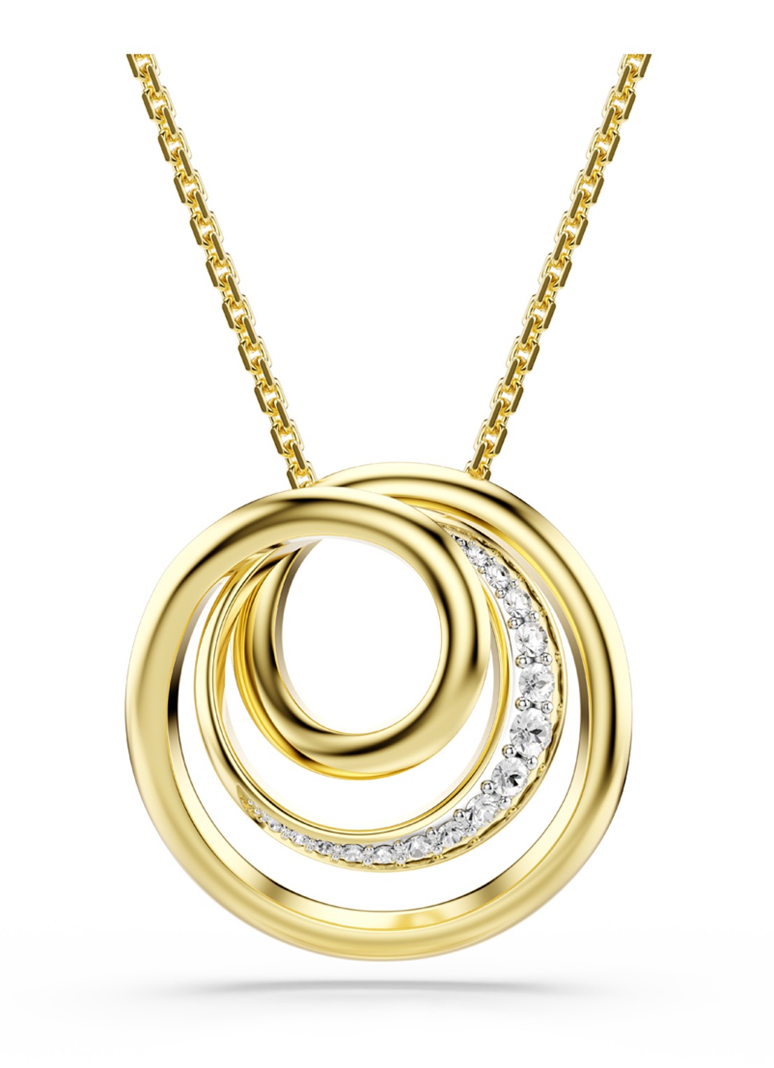 Swarovski Hyperbola ketting met kristal - voorkant 6 goud