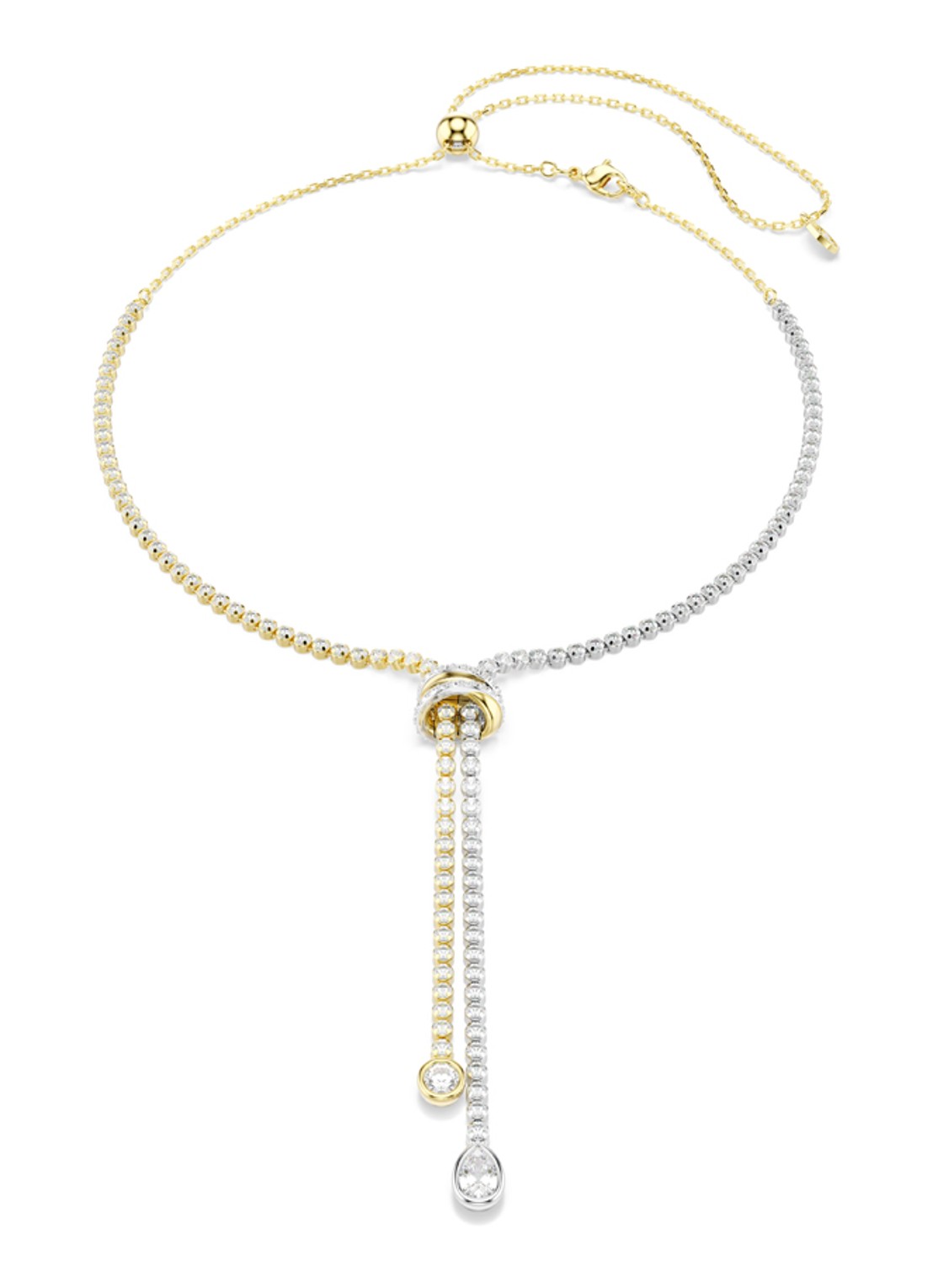 Swarovski Hyperbola ketting met kristal - voorkant 4 goud
