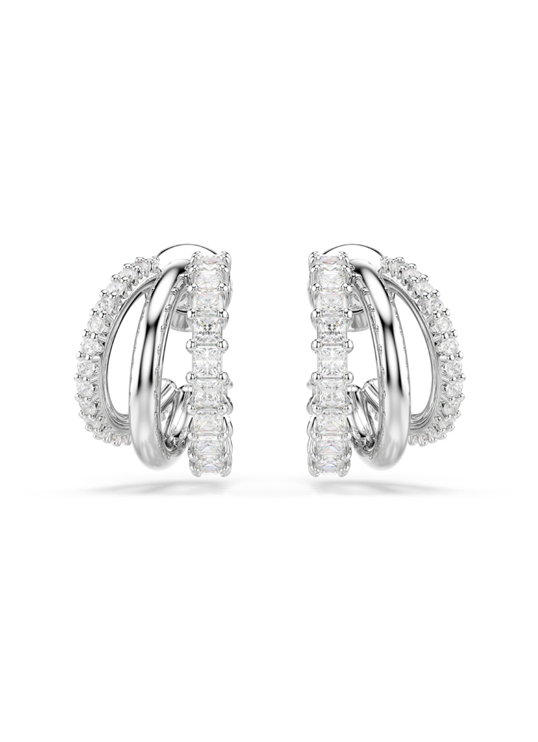 Swarovski Hyperbola oorringen met kristal - detail zilver