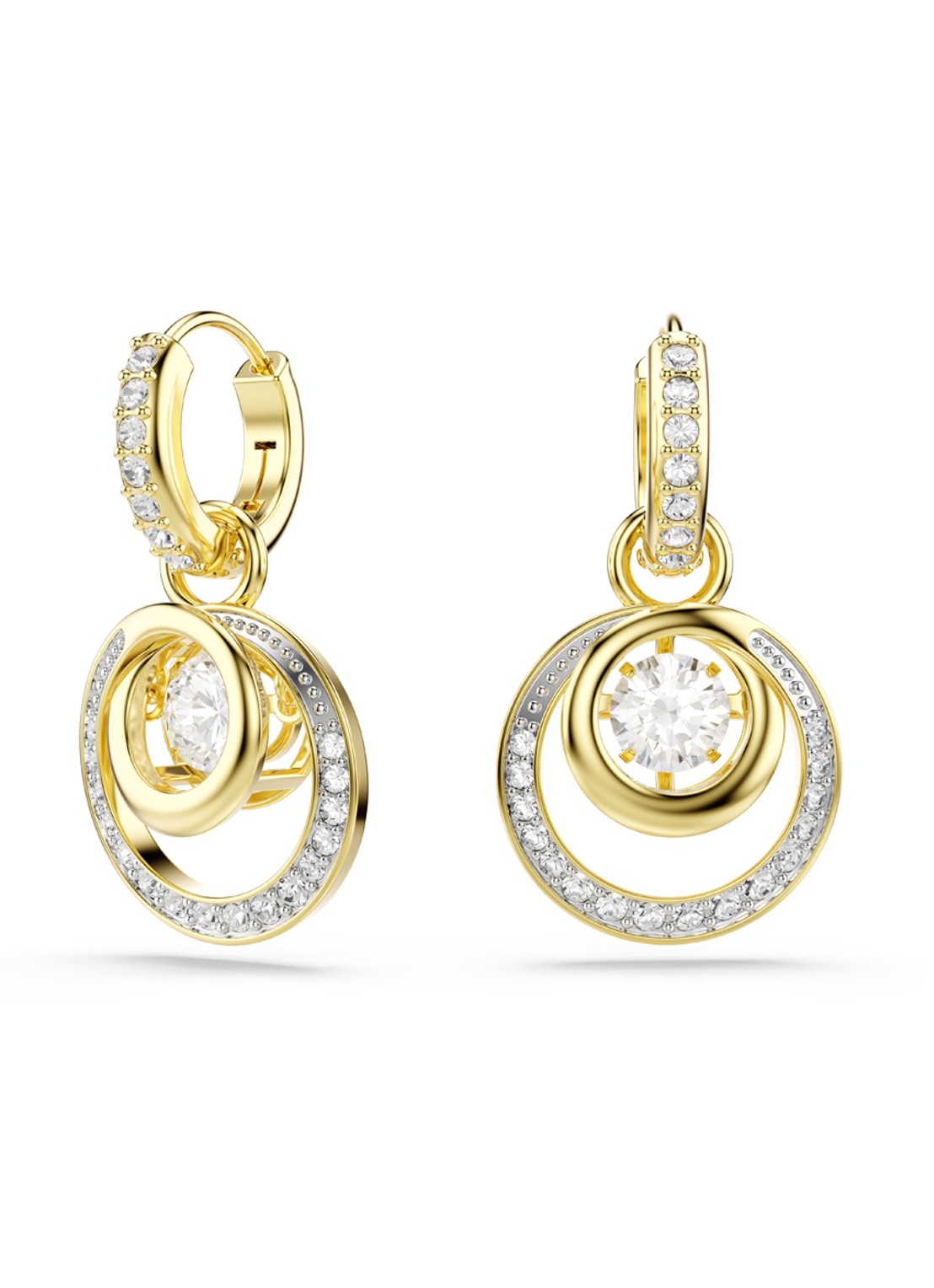 Swarovski Hyperbola oorringen verguld  - voorkant goud