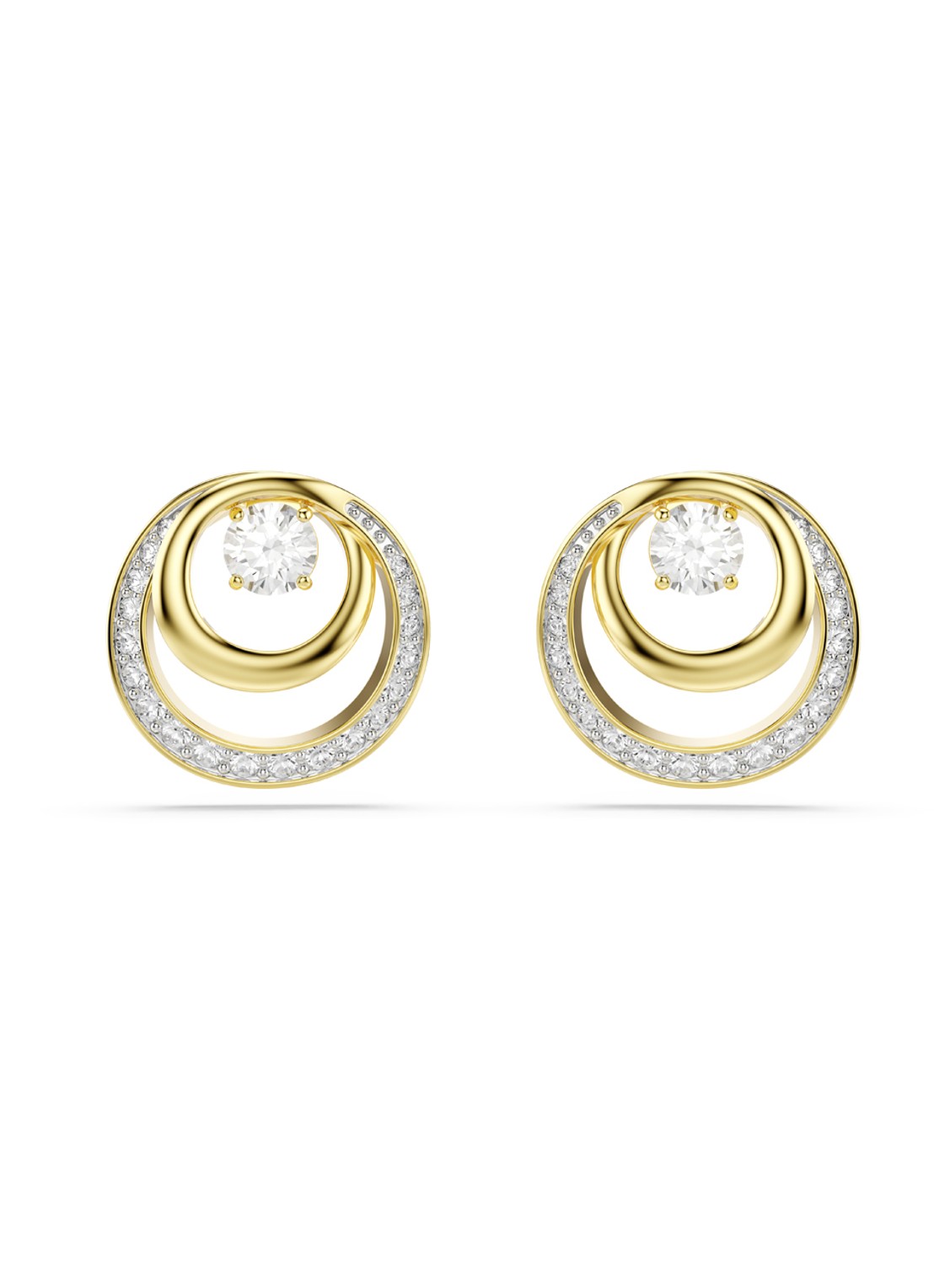 Swarovski Hyperbola oorstekers met kristal - voorkant goud