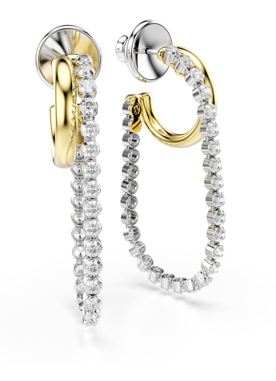 Swarovski Hyperbola oorstekers met kristal - detail 3 goud
