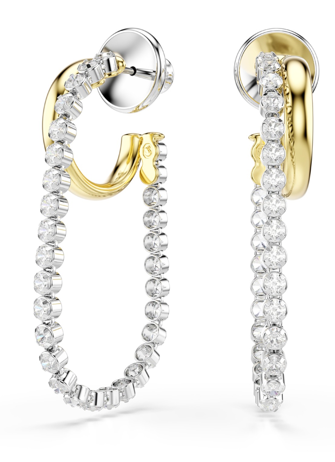 Swarovski Hyperbola oorstekers met kristal - voorkant goud