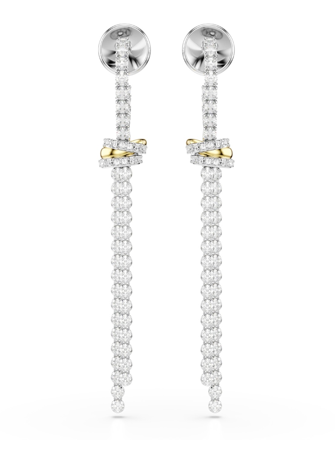 Swarovski Hyperbola oorstekers met kristal - detail zilver