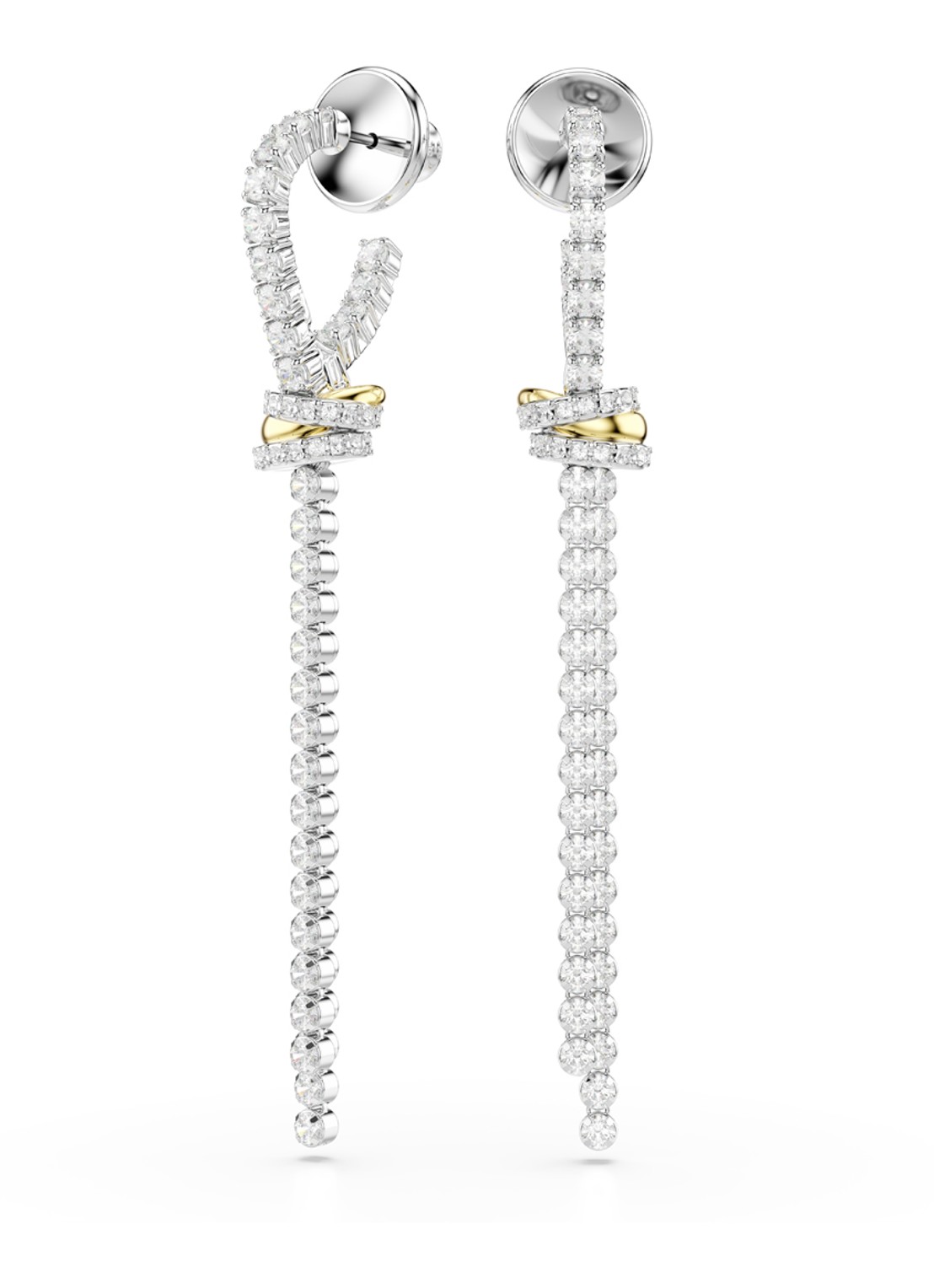 Swarovski Hyperbola oorstekers met kristal - voorkant 4 zilver