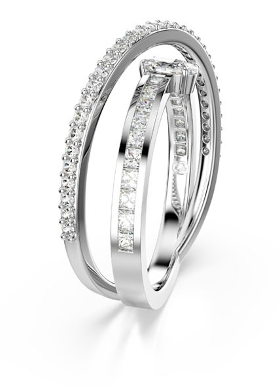 Swarovski Hyperbola ring met kristal 55 - detail 2 zilver