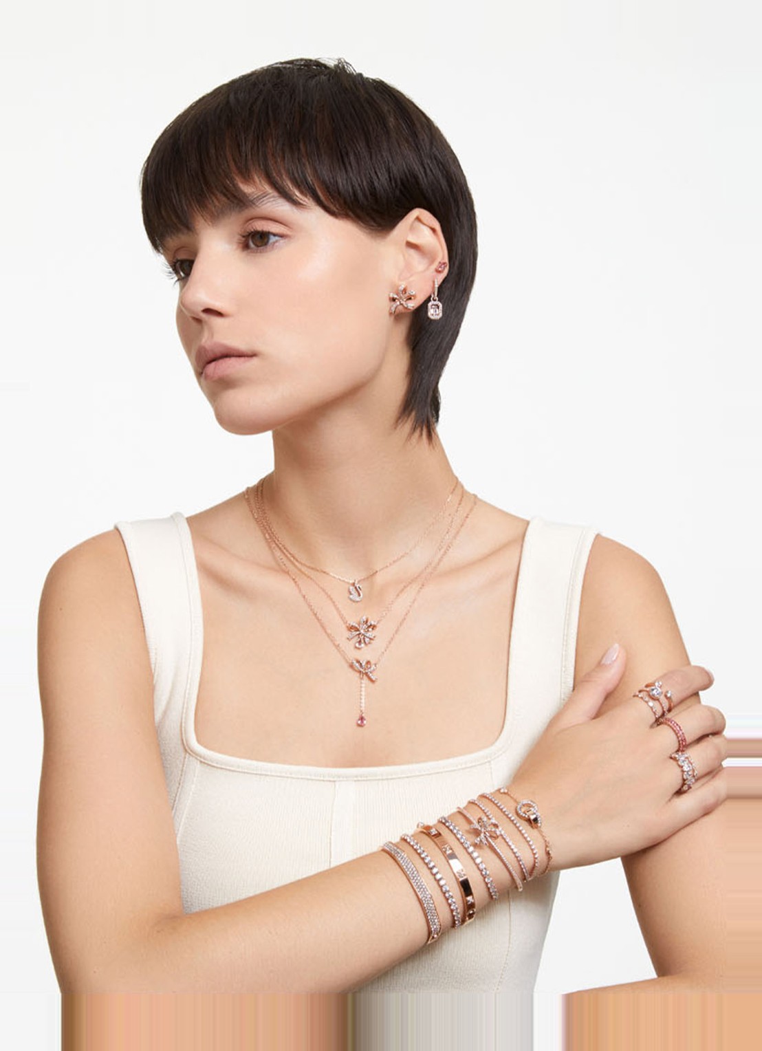 Swarovski ICONIC SWAN PEND XXS PENDANT W - detail 4 roségoud
