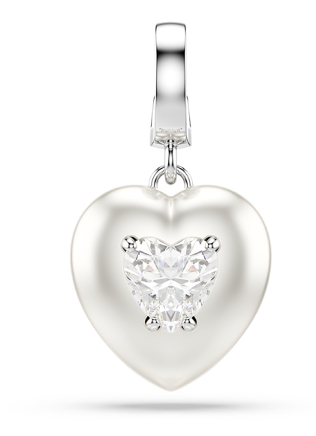 Swarovski Idyllia bedeltje met kristal - voorkant zilver