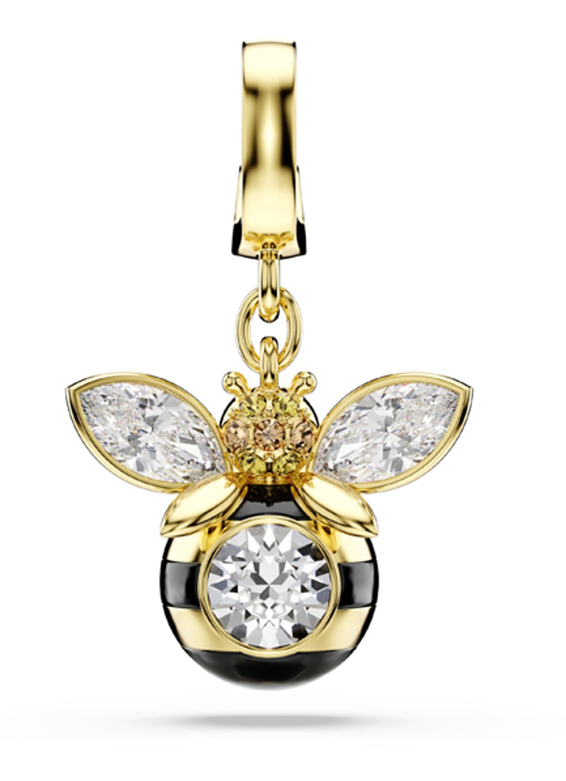 Swarovski Idyllia bedeltje met kristal - voorkant goud
