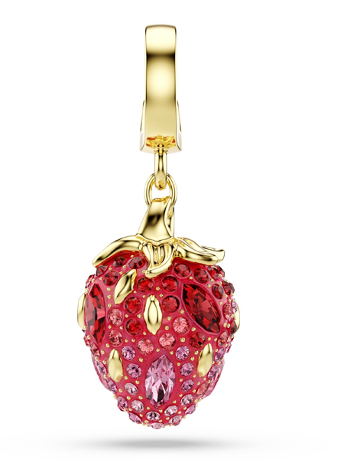 Swarovski Idyllia bedeltje met kristal - voorkant goud