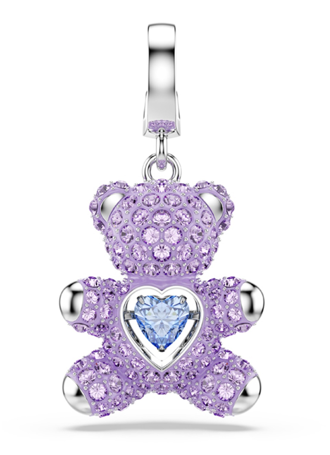 Swarovski Idyllia bedeltje met kristal - voorkant 6 zilver