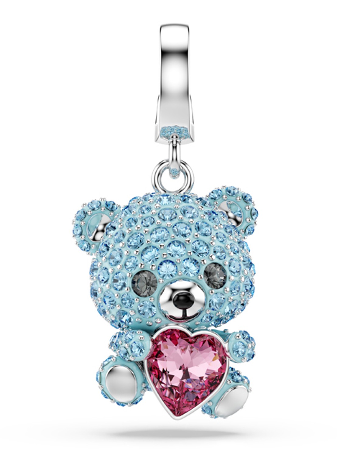 Swarovski Idyllia bedeltje met kristal - voorkant 6 zilver