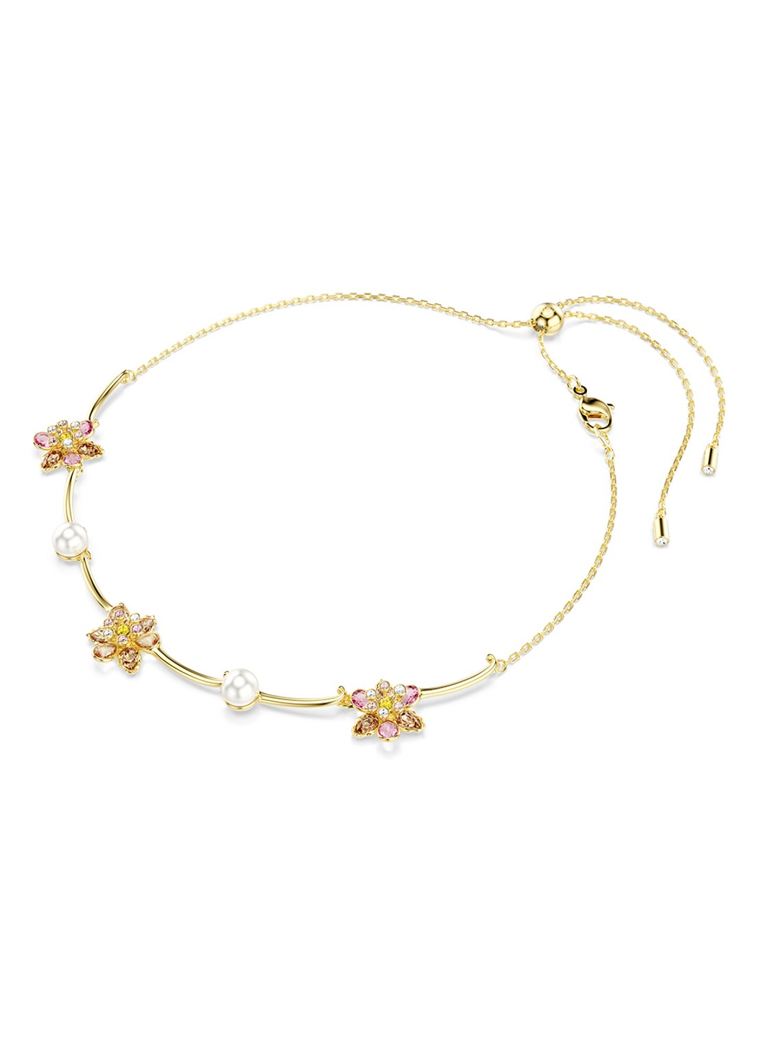 Swarovski Idyllia ketting met imitatieparel - detail 3 goud