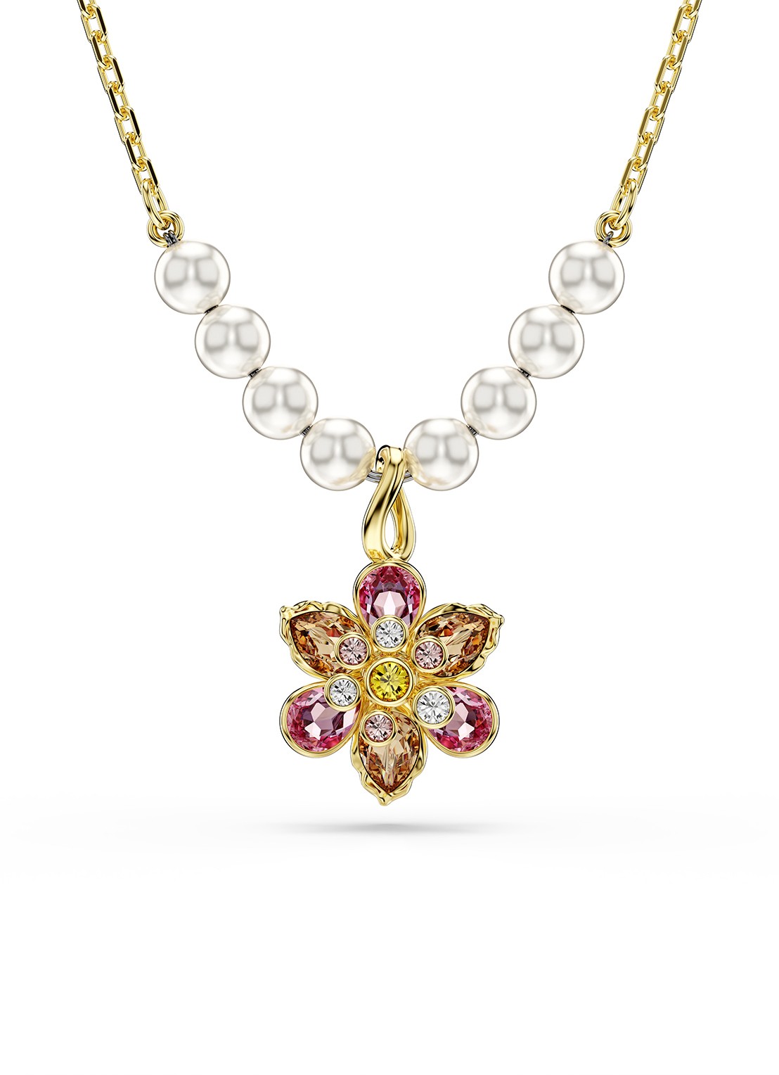 Swarovski Idyllia ketting met kristal XS - voorkant goud