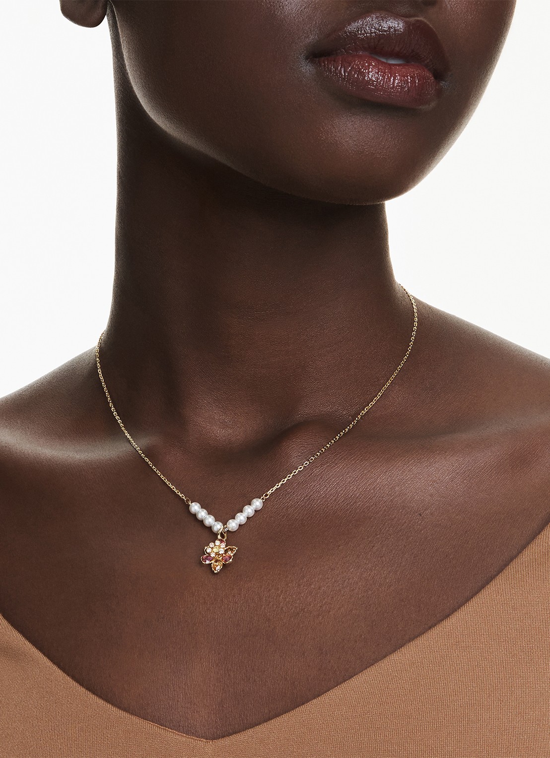 Swarovski Idyllia ketting met kristal XS - voorkant 2 goud