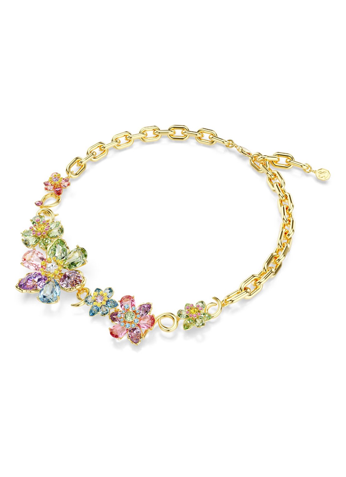 Swarovski Idyllia ketting met kristal  - detail goud