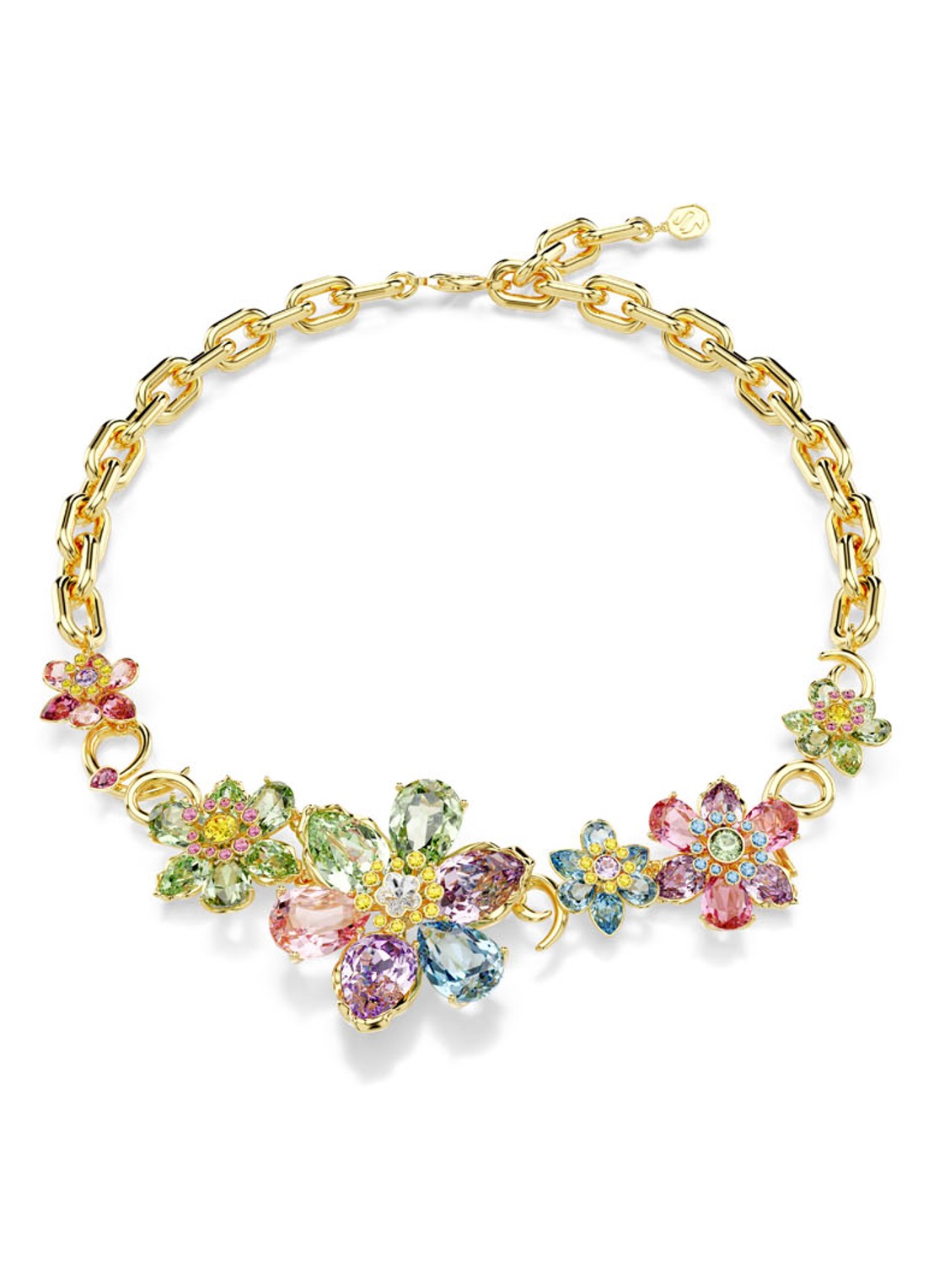 Swarovski Idyllia ketting met kristal  - voorkant 5 goud