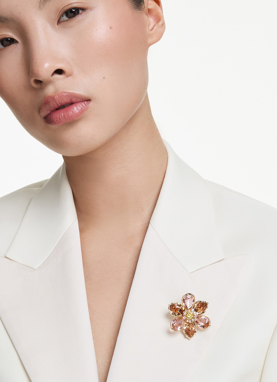 Swarovski Idyllia ketting met kristal - voorkant 6 goud