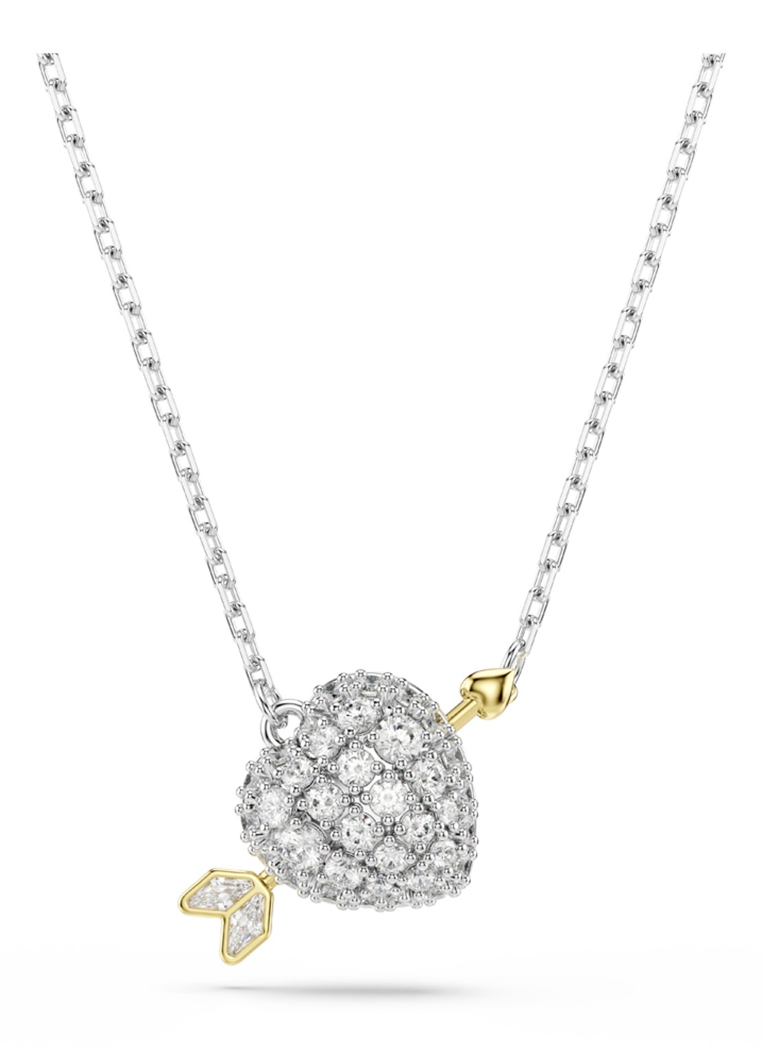 Swarovski Idyllia ketting met kristal - voorkant zilver