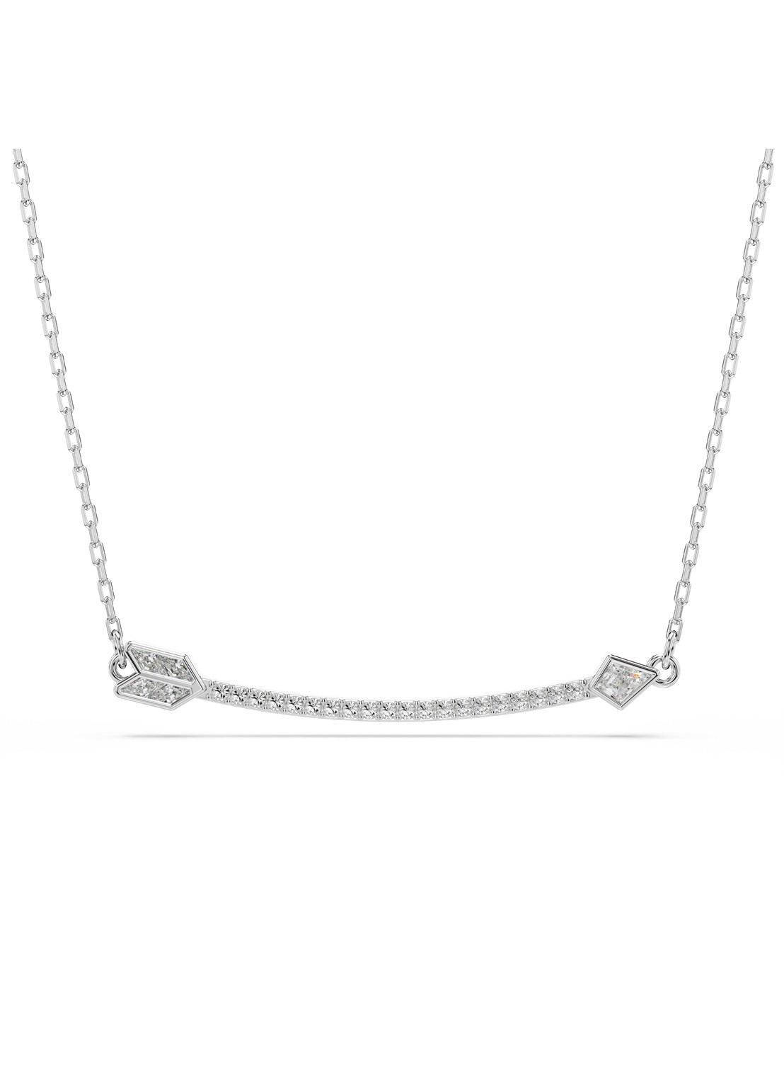 Swarovski Idyllia ketting met kristal - voorkant zilver