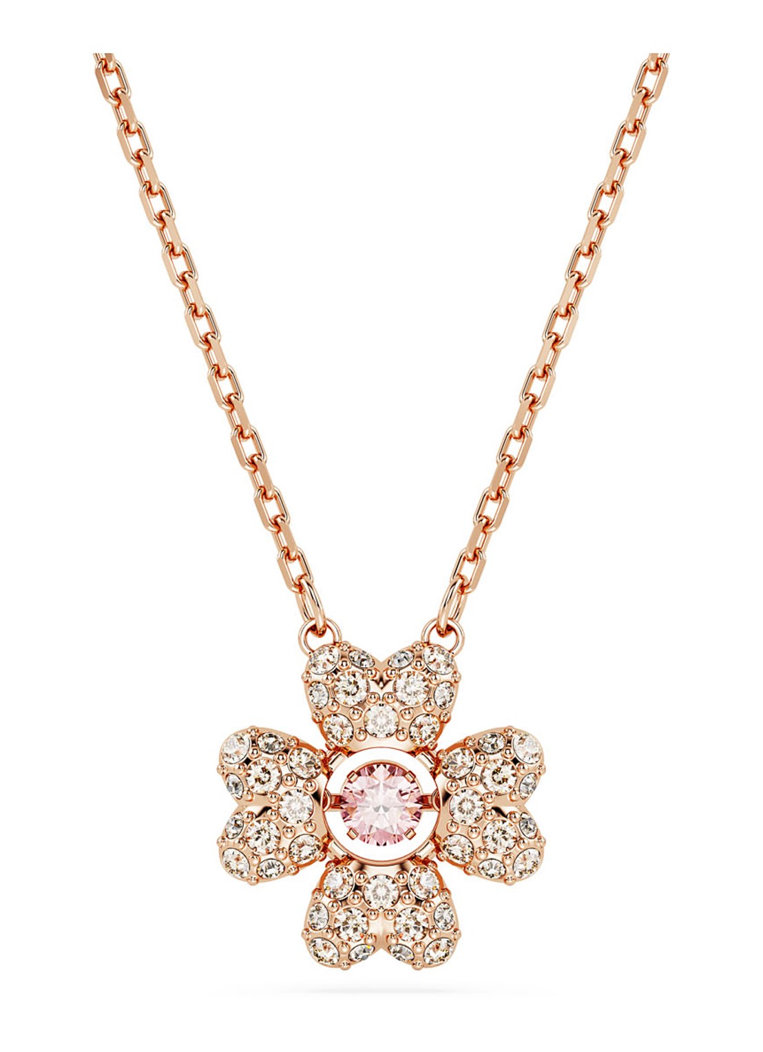 Swarovski Idyllia ketting verguld - voorkant roségoud