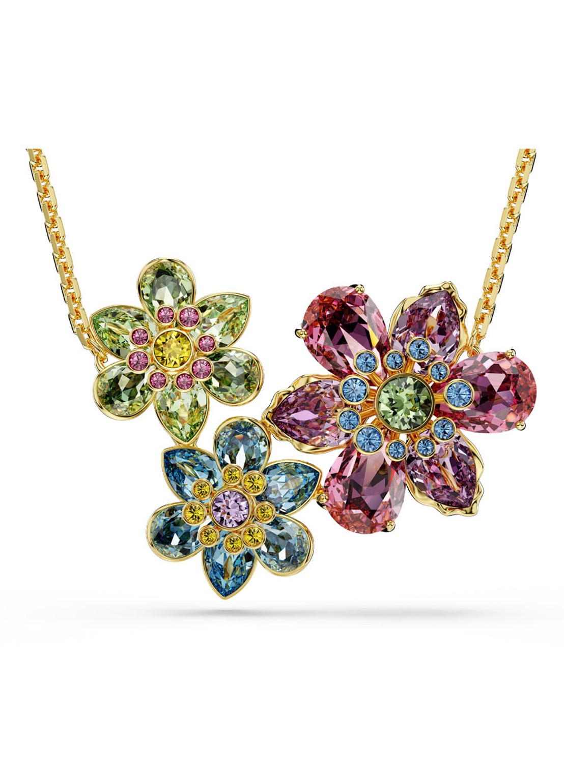 Swarovski Idyllia ketting verguld - voorkant goud