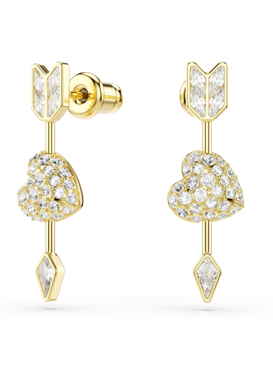 Swarovski Idyllia OORSTEKERS ARROW WHI/GOS - detail 2 goud