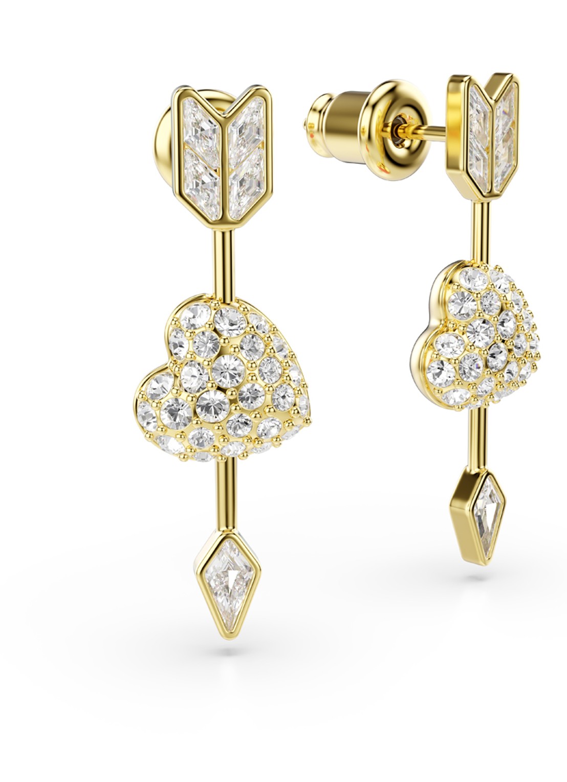 Swarovski Idyllia OORSTEKERS ARROW WHI/GOS - detail 3 goud
