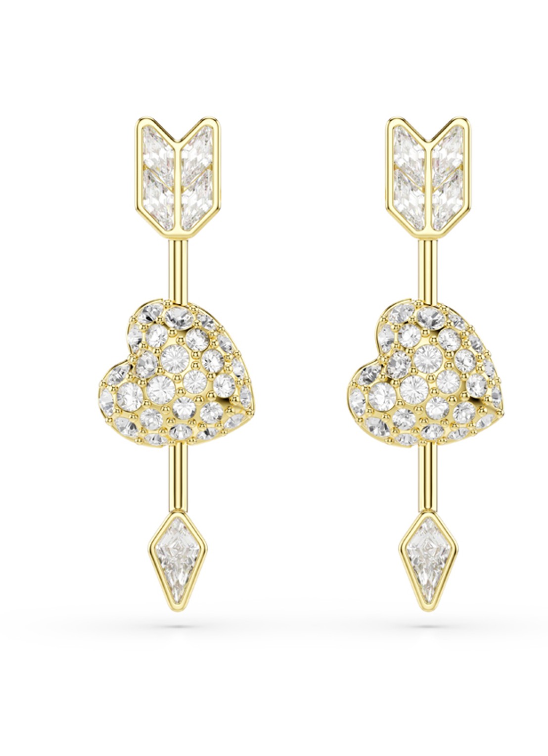 Swarovski Idyllia OORSTEKERS ARROW WHI/GOS - voorkant goud