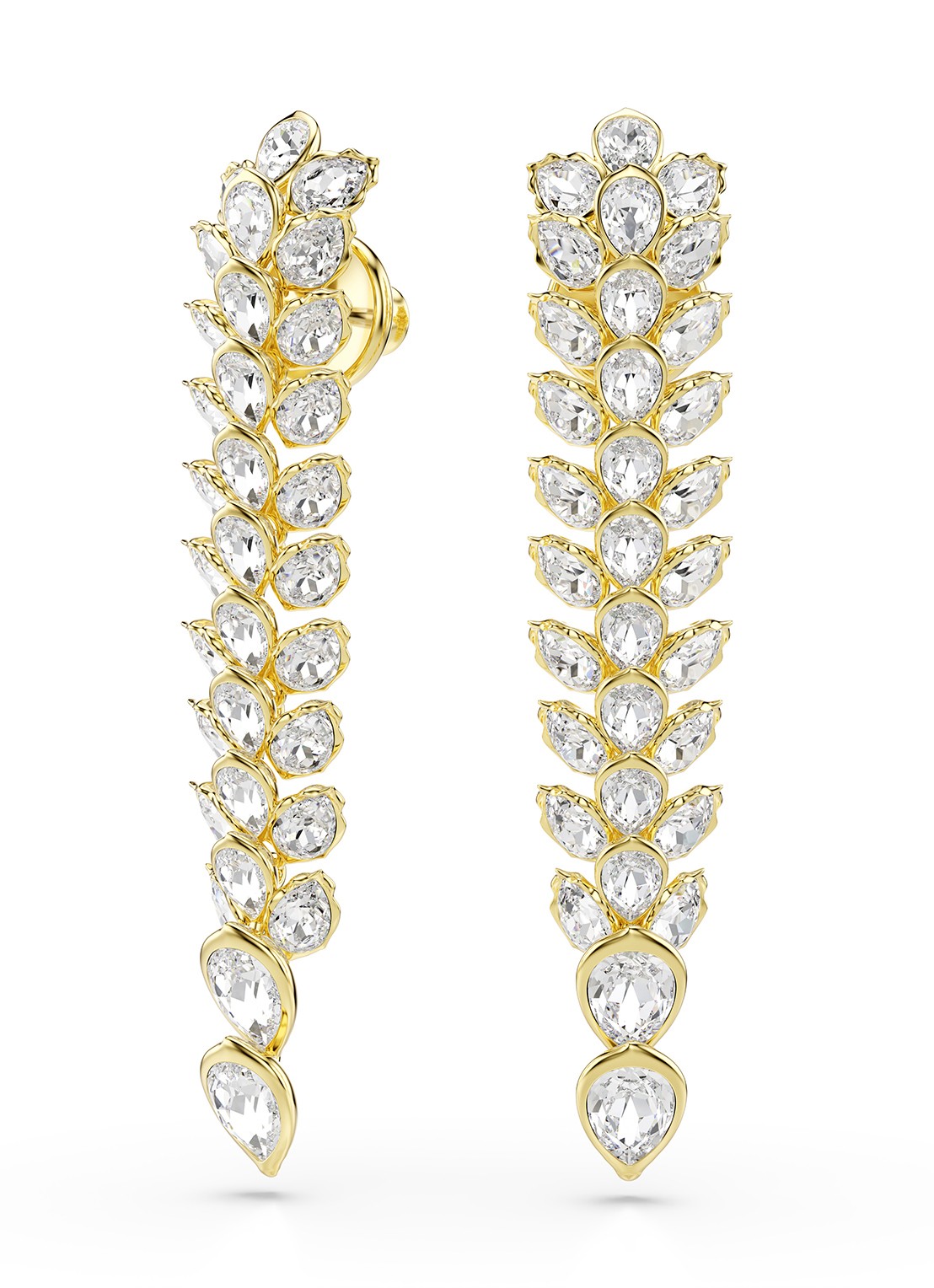 Swarovski Idyllia oorstekers met kristal - detail 3 goud