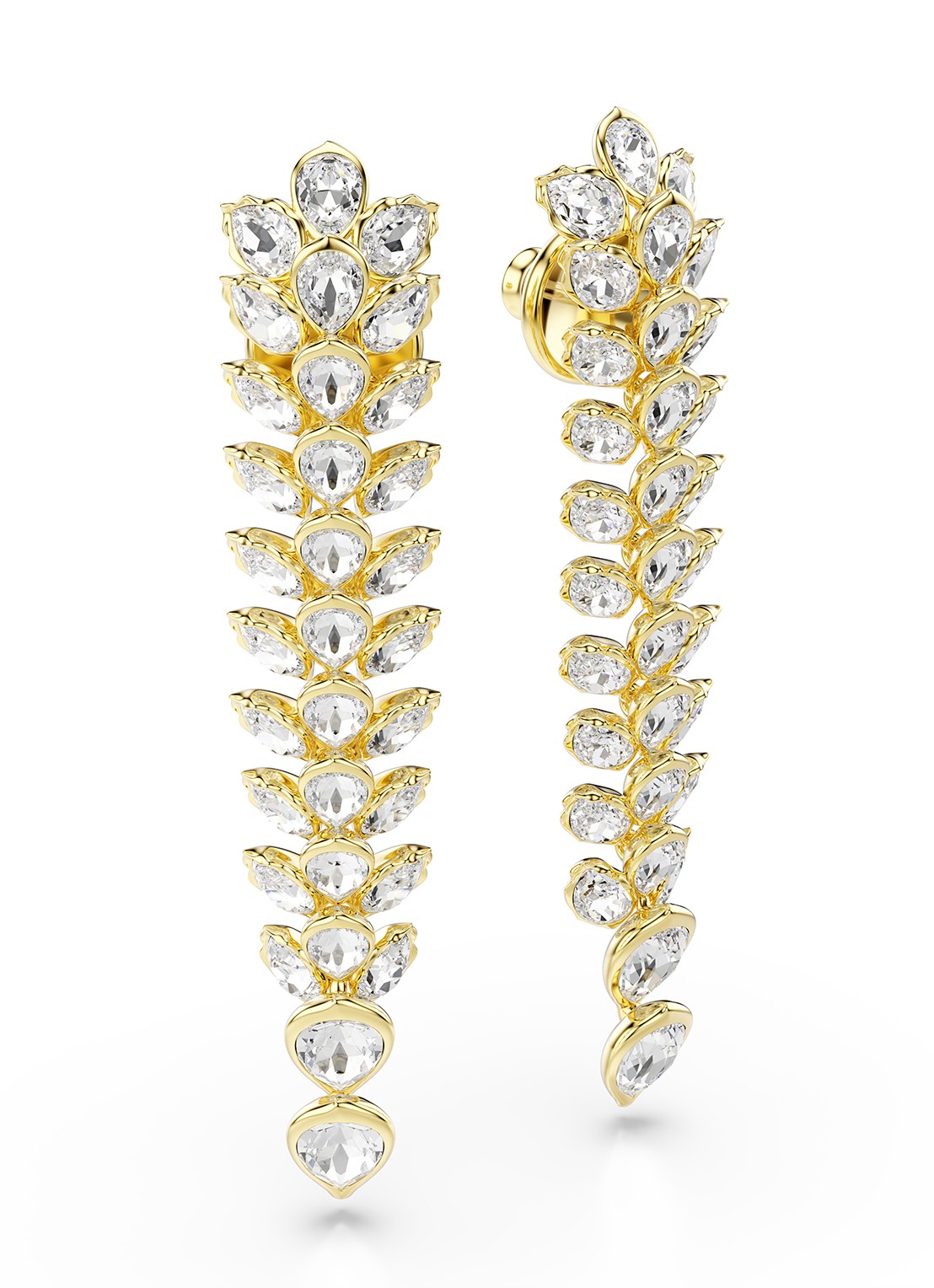 Swarovski Idyllia oorstekers met kristal - detail 4 goud