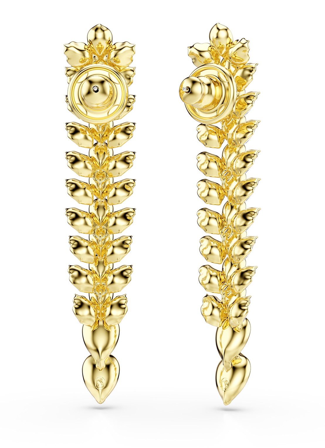 Swarovski Idyllia oorstekers met kristal - detail 5 goud