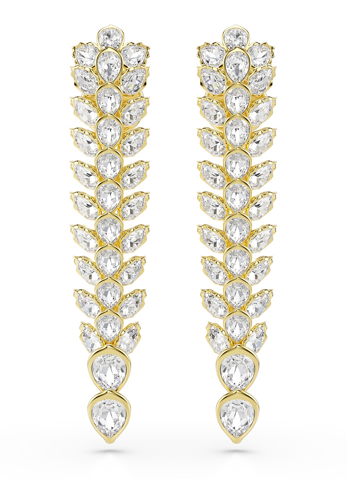 Swarovski Idyllia oorstekers met kristal - voorkant goud